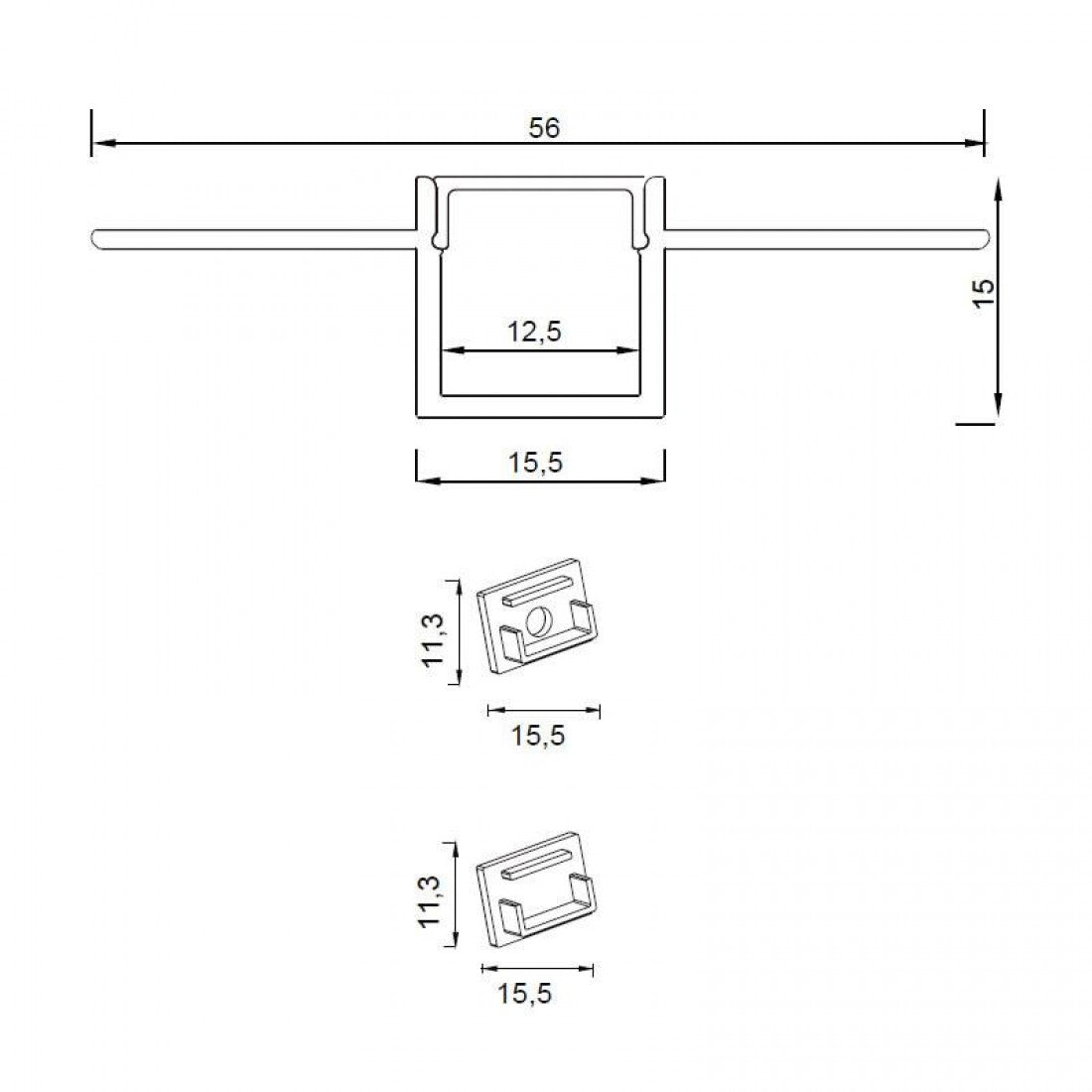 Mantra, LED-Einspachtelprofil Lui, Skizze, technische Lichtplanung