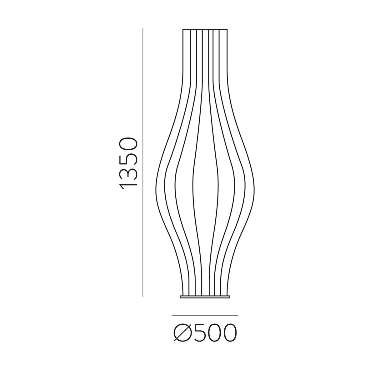 ACB Stehleuchte Mirta, Skizze, 135cm
