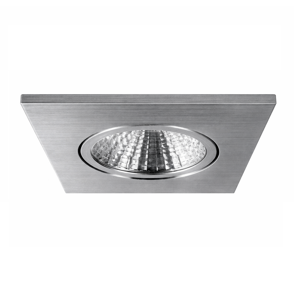 Mobilux, LED Einbaustrahler MobiDim COB Slim Q, Aluminium poliert, moderne Lichtlösung