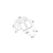 Gea Luce, Wandleuchte Nero CCT, Skizze 2-flammig, technische Lichtplanung