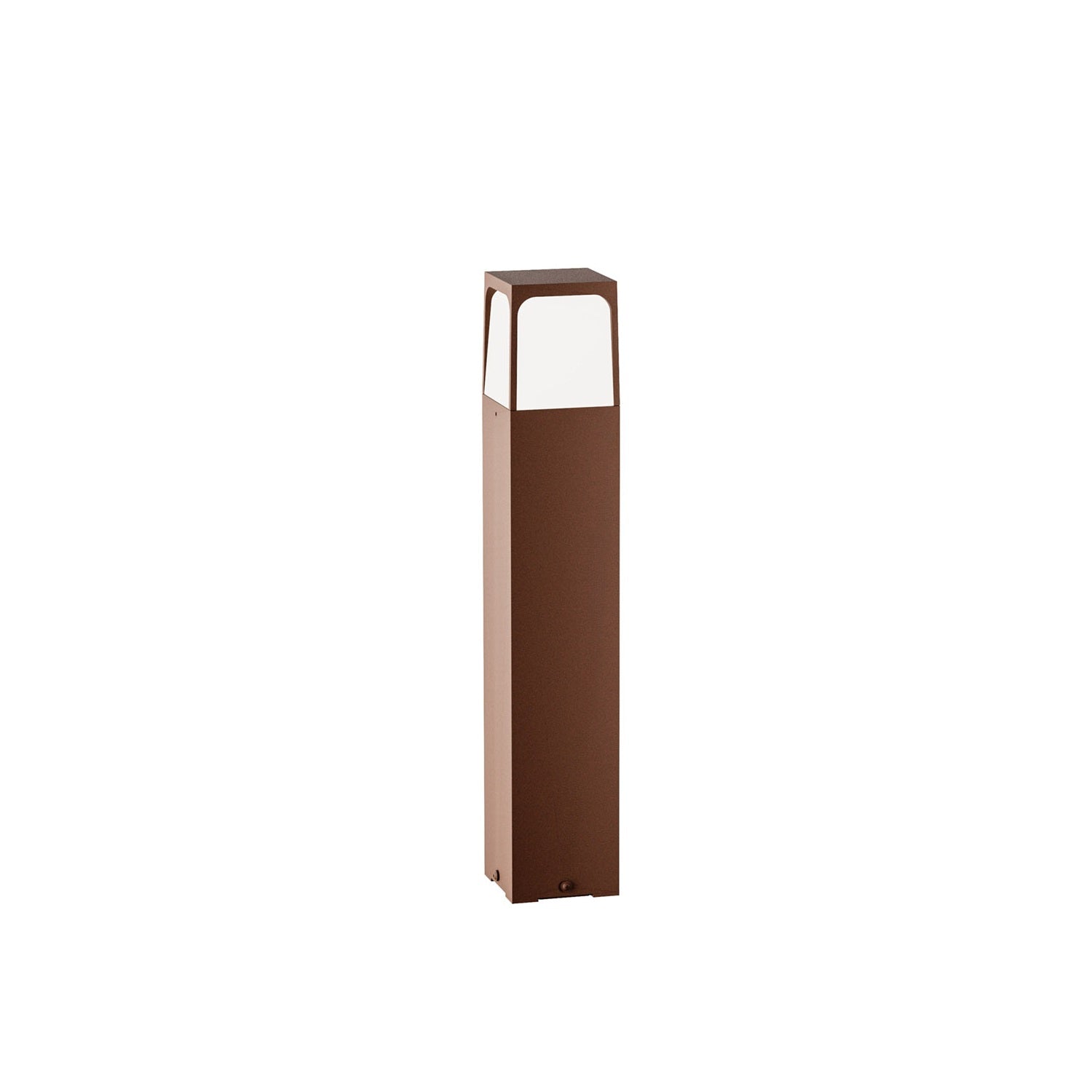 Gea Luce, Pollerleuchte Nora, 50cm Rost, moderne Gartenbeleuchtung