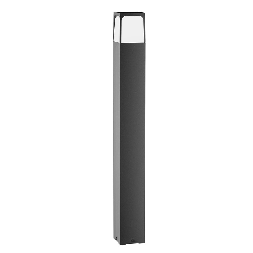 Gea Luce, Pollerleuchte Nora, 80cm Anthrazit, moderne Außenbeleuchtung