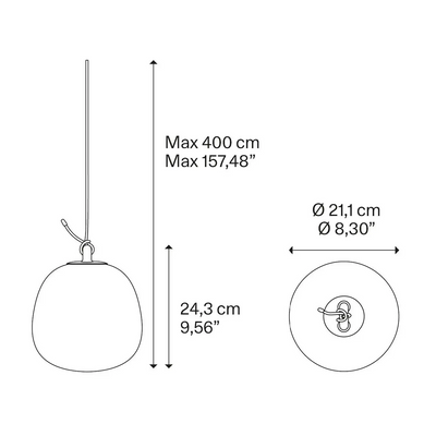 Pendelleuchte Oblo ohne Baldachin