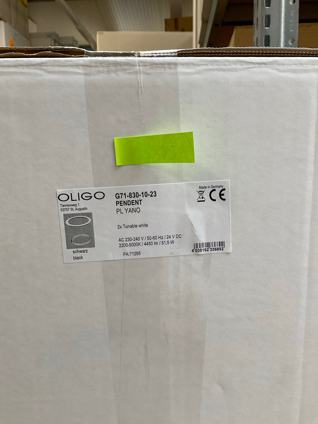 Originalkarton der OLIGO YANO G71-830-10-23 in Schwarz