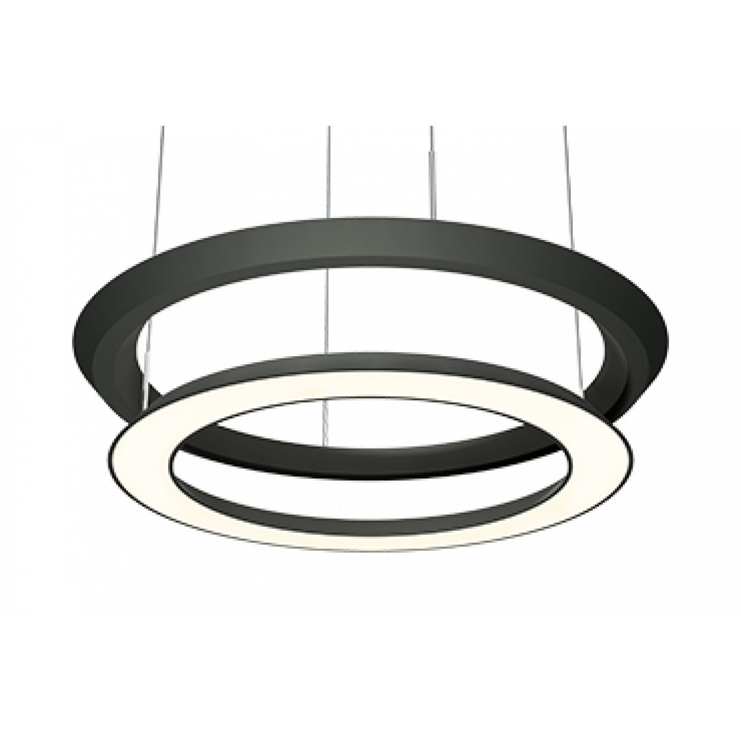 OLIGO YANO LED-Pendelleuchte in Schwarz mit zwei höhenverstellbaren Lichtringen
