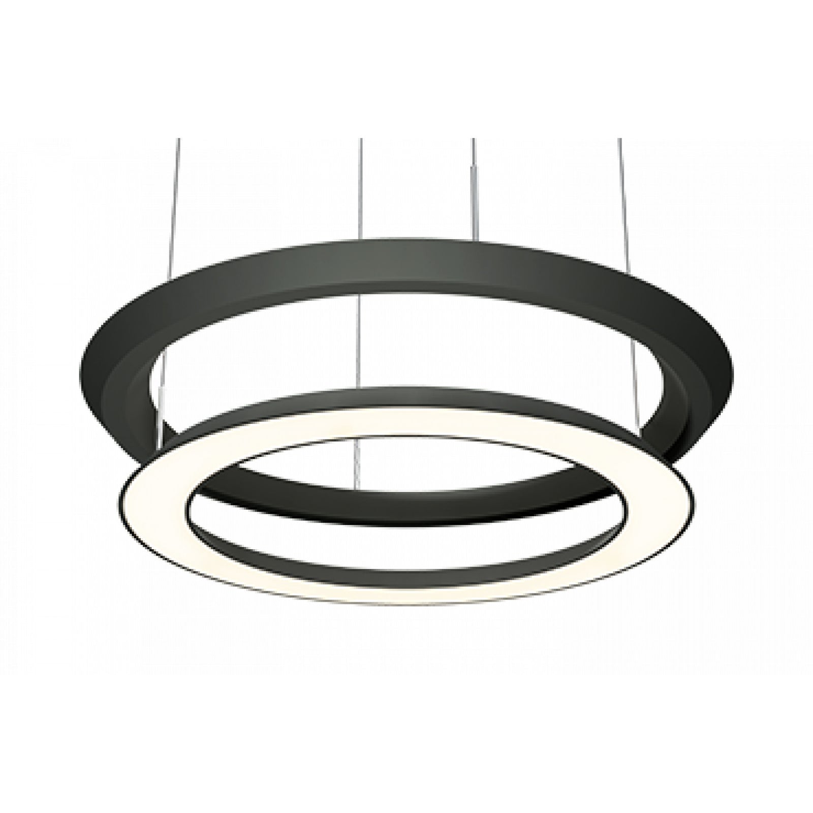 OLIGO YANO LED-Pendelleuchte in Schwarz mit zwei höhenverstellbaren Lichtringen