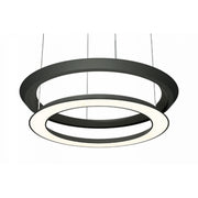 OLIGO YANO LED-Pendelleuchte in Schwarz mit zwei höhenverstellbaren Lichtringen