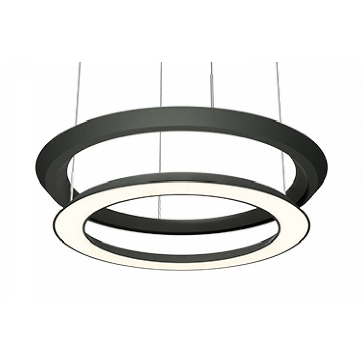 OLIGO YANO LED-Pendelleuchte in Schwarz mit zwei höhenverstellbaren Lichtringen