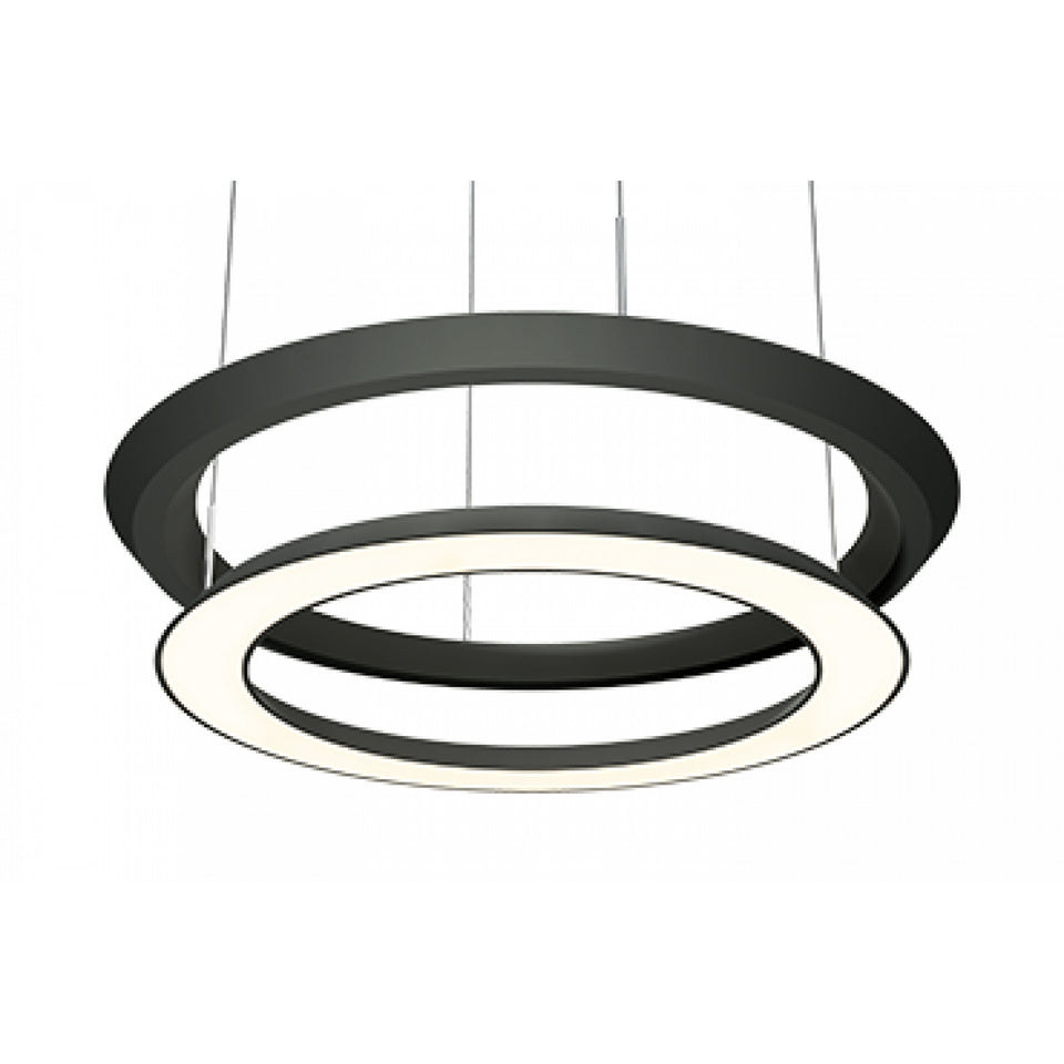 OLIGO YANO LED-Pendelleuchte in Schwarz mit zwei höhenverstellbaren Lichtringen