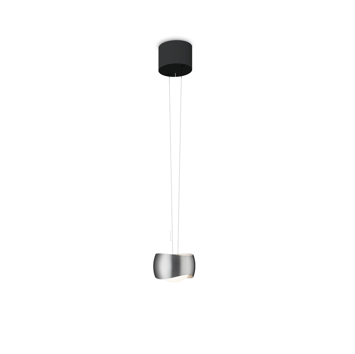Oligo, Pendelleuchte Curved, 1-flammig Schwarz Aluminium, hochwertige Lichtlösung