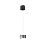 Oligo, Pendelleuchte Curved, 1-flammig Schwarz Basalt, moderne Esstischbeleuchtung