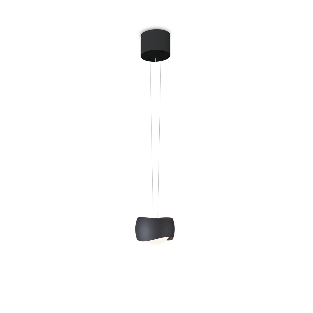 Oligo, Pendelleuchte Curved, 1-flammig Schwarz Schwarz, moderne Lichtlösung
