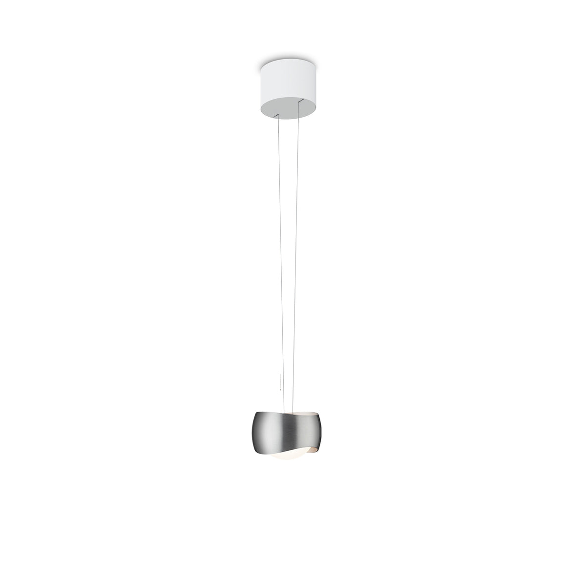 Oligo, Pendelleuchte Curved, 1-flammig Weiss Aluminium, moderne Pendelleuchte