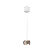 Oligo, Pendelleuchte Curved, 1-flammig Weiss Brazilian Brown, stilvolle Raumbeleuchtung