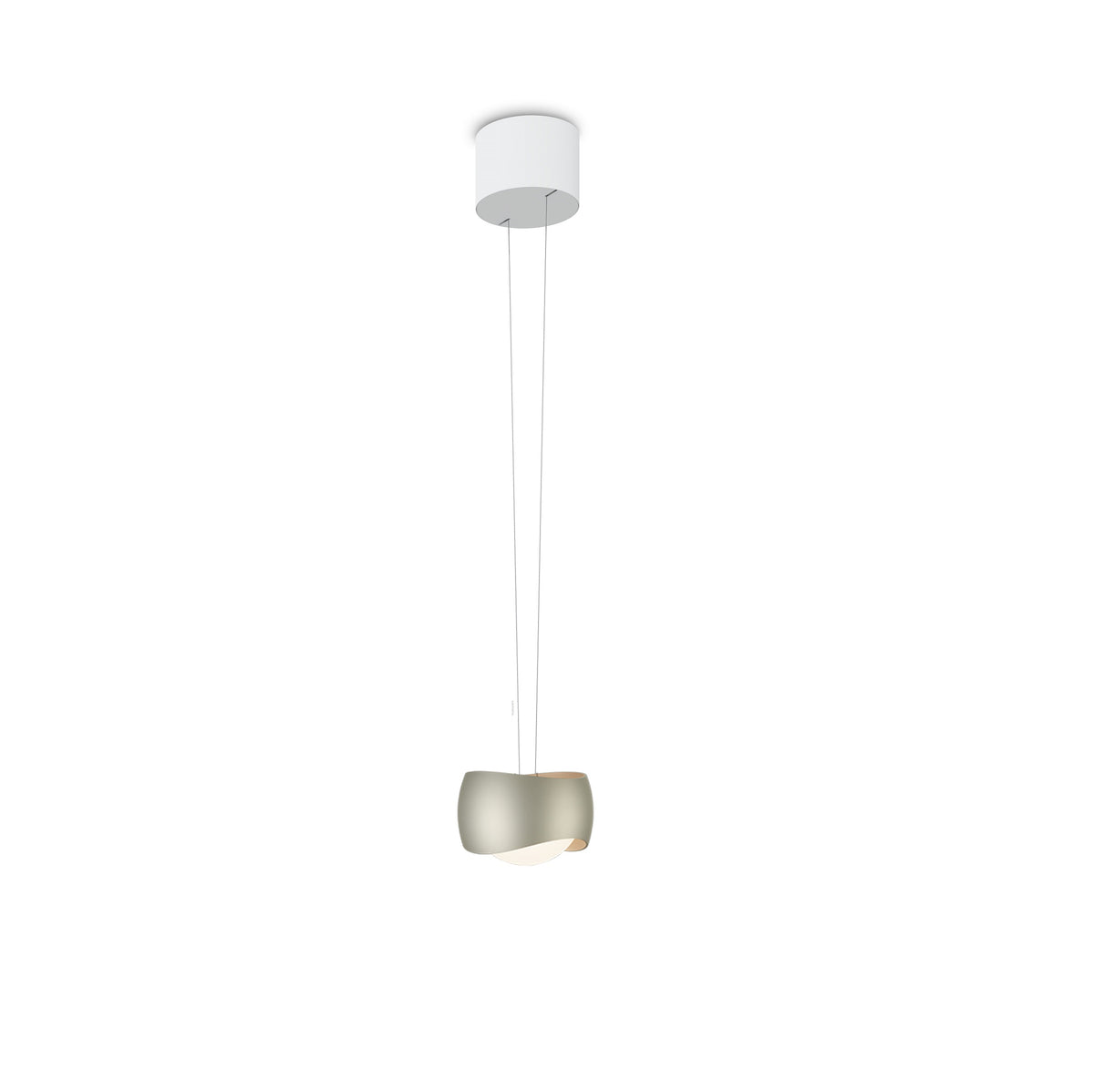 Oligo, Pendelleuchte Curved, 1-flammig Weiss Creme, moderne Esstischbeleuchtung