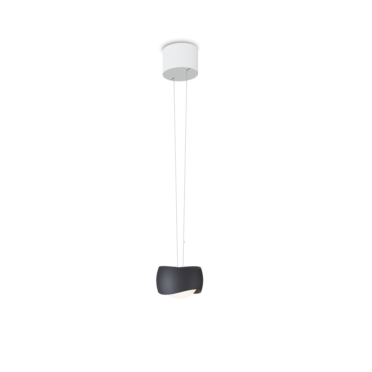 Oligo, Pendelleuchte Curved, 1-flammig Weiss Schwarz, hochwertige Pendelleuchte