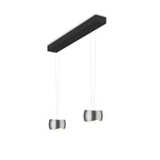 Oligo, Pendelleuchte Curved, 2-flammig Schwarz Aluminium, hochwertige Esstischbeleuchtung