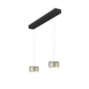Oligo, Pendelleuchte Curved, 2-flammig Schwarz Creme, moderne Pendelleuchte
