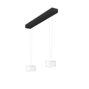 Oligo, Pendelleuchte Curved, 2-flammig Schwarz Weiss, moderne Pendelleuchte