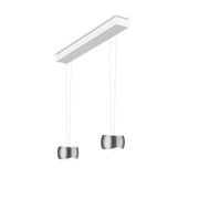 Oligo, Pendelleuchte Curved, 2-flammig Weiss Aluminium, hochwertige Lichtlösung