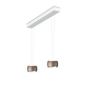 Oligo, Pendelleuchte Curved, 2-flammig Weiss Brazilian Brown, moderne Esstischbeleuchtung