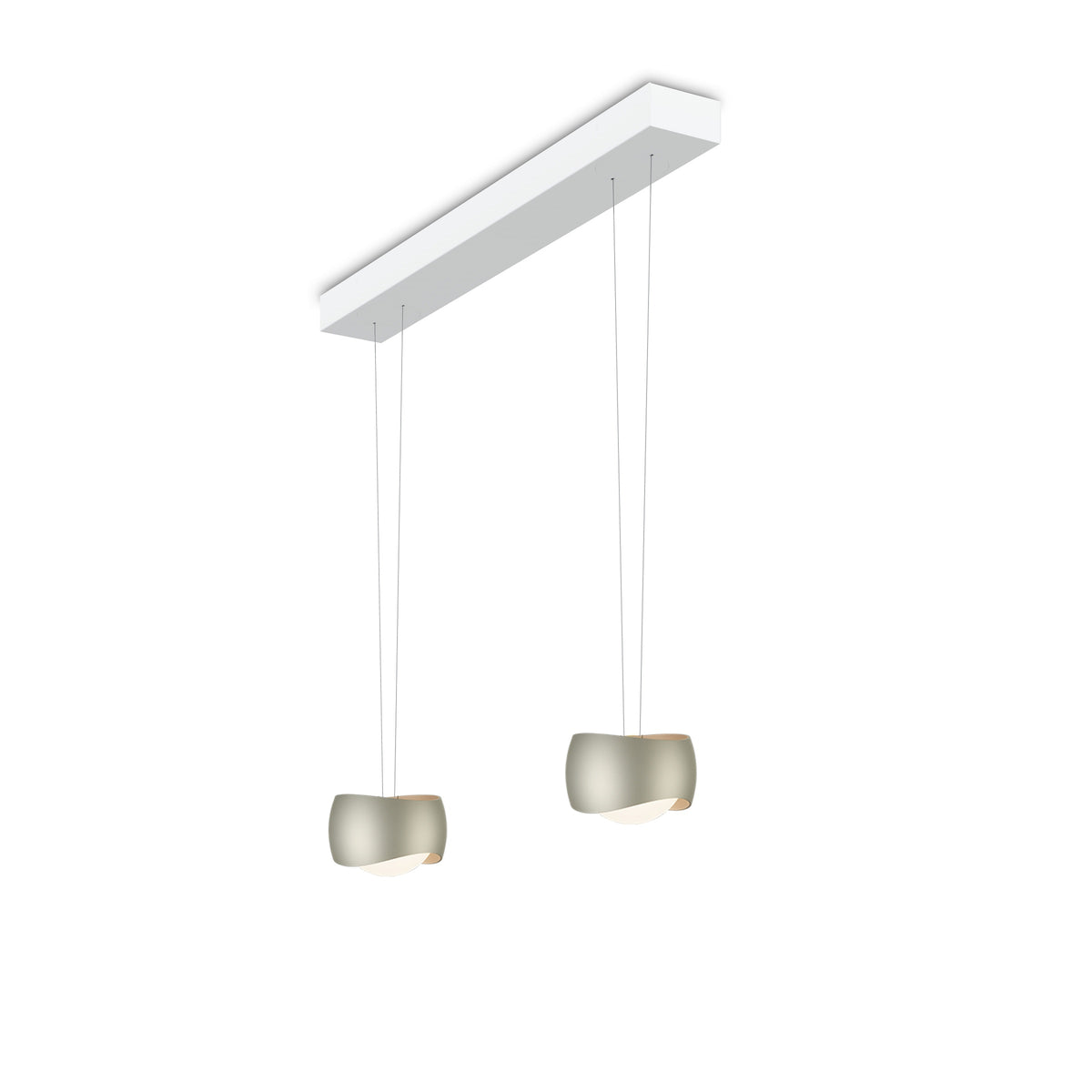 Oligo, Pendelleuchte Curved, 2-flammig Weiss Creme, stilvolle Pendelleuchte