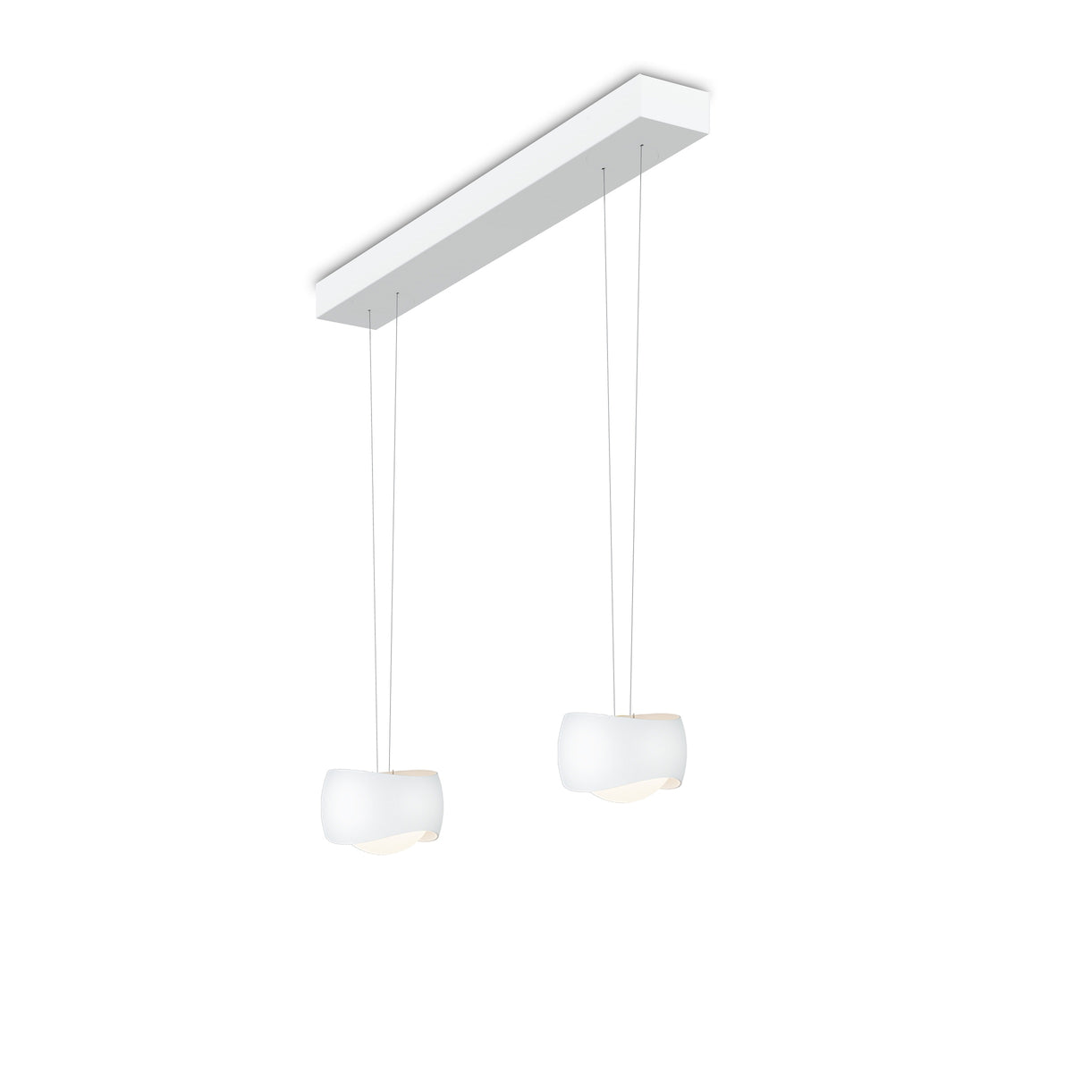 Oligo, Pendelleuchte Curved, 2-flammig Weiss Weiss, hochwertige Raumbeleuchtung