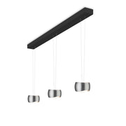 Oligo, Pendelleuchte Curved, 3-flammig Schwarz Aluminium, moderne Pendelleuchte