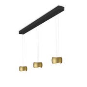 Oligo, Pendelleuchte Curved, 3-flammig Schwarz Bronze, moderne Raumbeleuchtung