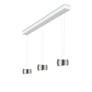 Oligo, Pendelleuchte Curved, 3-flammig Weiss Aluminium, stilvolle Raumbeleuchtung