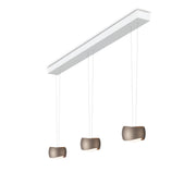 Oligo, Pendelleuchte Curved, 3-flammig Weiss Brazilian Brown, hochwertige Pendelleuchte