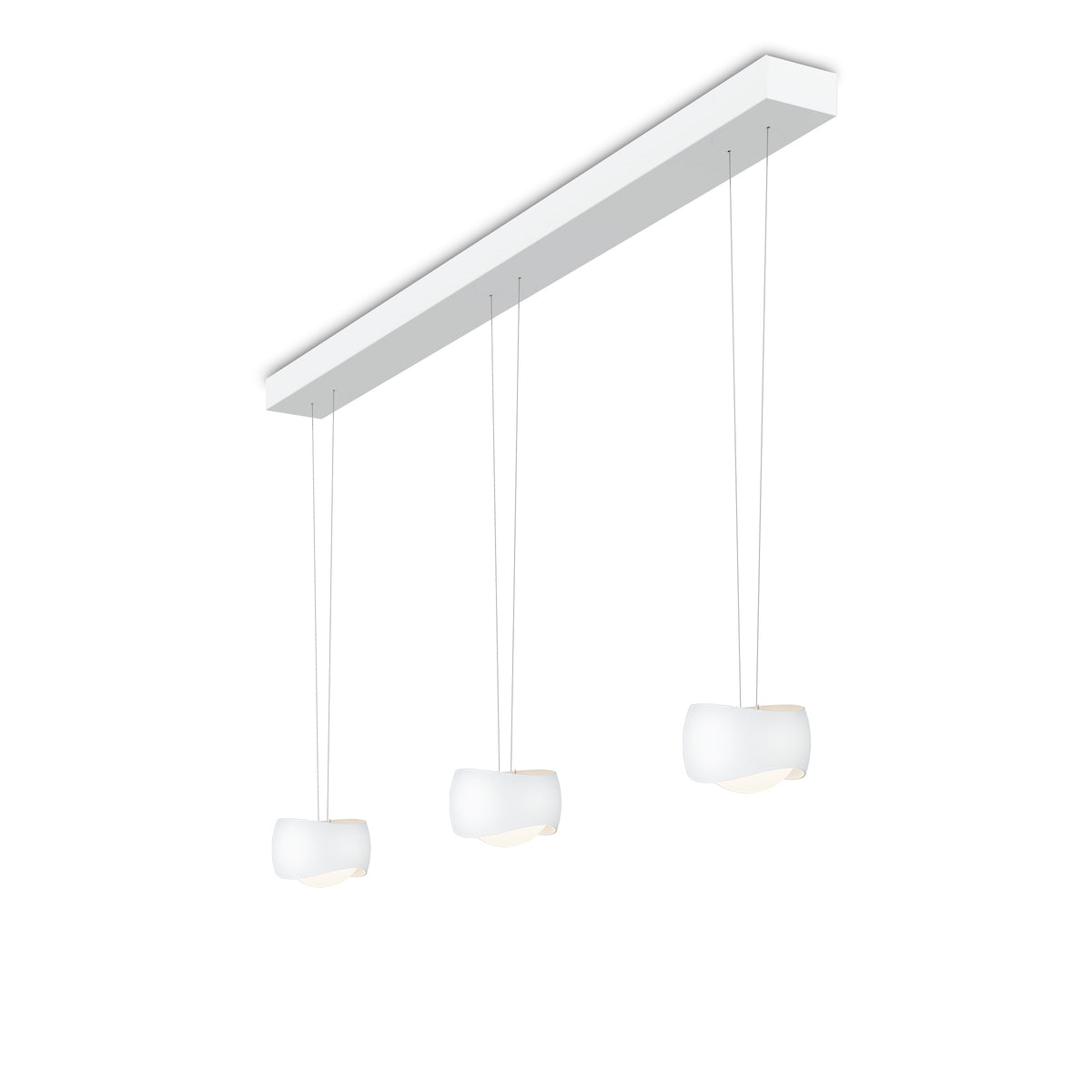 Oligo, Pendelleuchte Curved, 3-flammig Weiss Weiss, hochwertige Raumbeleuchtung