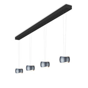Oligo, Pendelleuchte Curved, 4-flammig Schwarz Basalt, stilvolle Esstischbeleuchtung