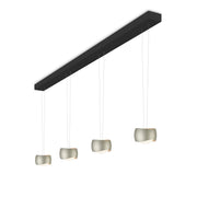Oligo, Pendelleuchte Curved, 4-flammig Schwarz Creme, stilvolle Pendelleuchte