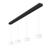 Oligo, Pendelleuchte Curved, 4-flammig Schwarz Weiss, moderne Esstischbeleuchtung