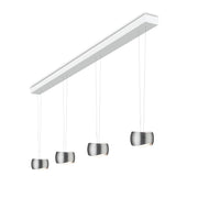 Oligo, Pendelleuchte Curved, 4-flammig Weiss Aluminium, stilvolle Lichtlösung