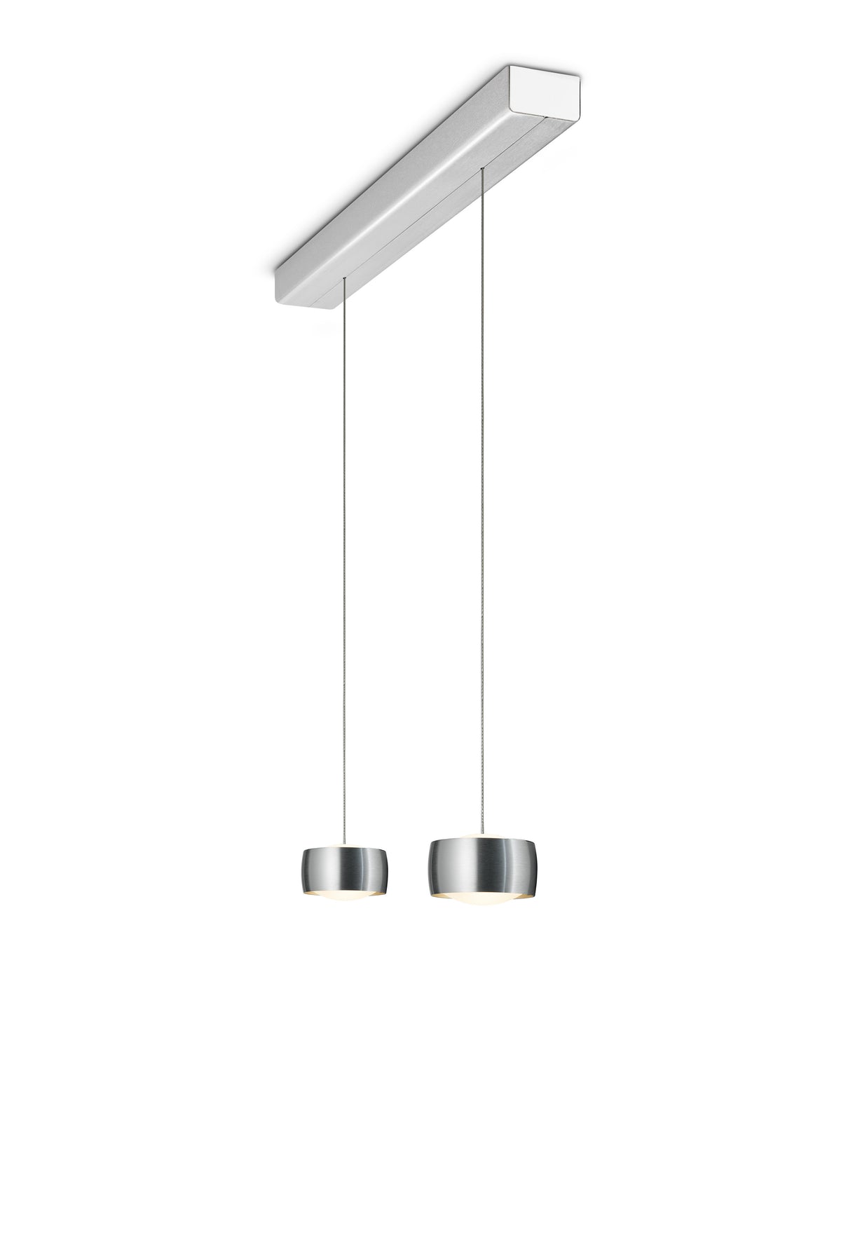 Oligo, Pendelleuchte Grace, 2-flammig Aluminium, moderne Pendelleuchte