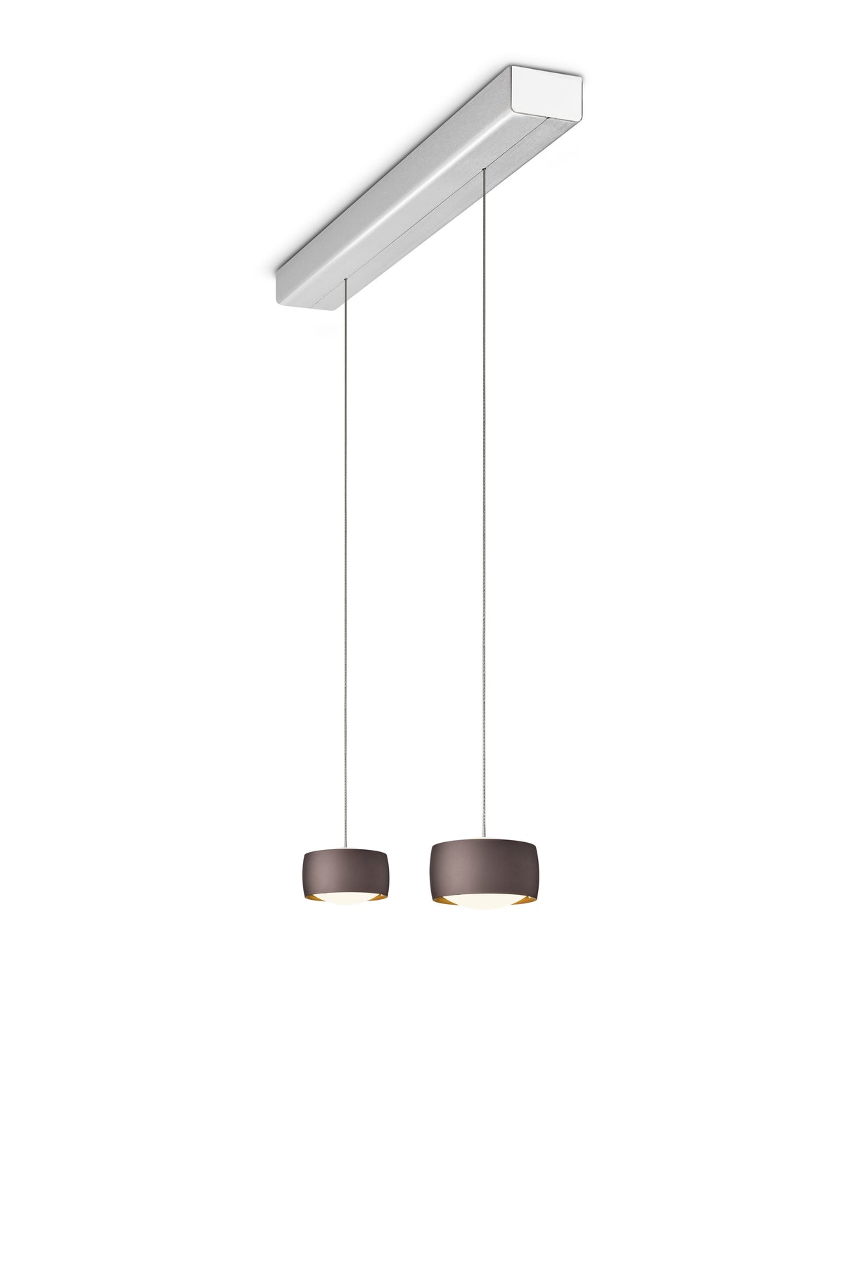 Oligo, Pendelleuchte Grace, 2-flammig Aluminium Braun, hochwertige Lichtlösung
