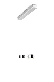 Oligo, Pendelleuchte Grace, 2-flammig Aluminium Chrom, moderne Esstischbeleuchtung