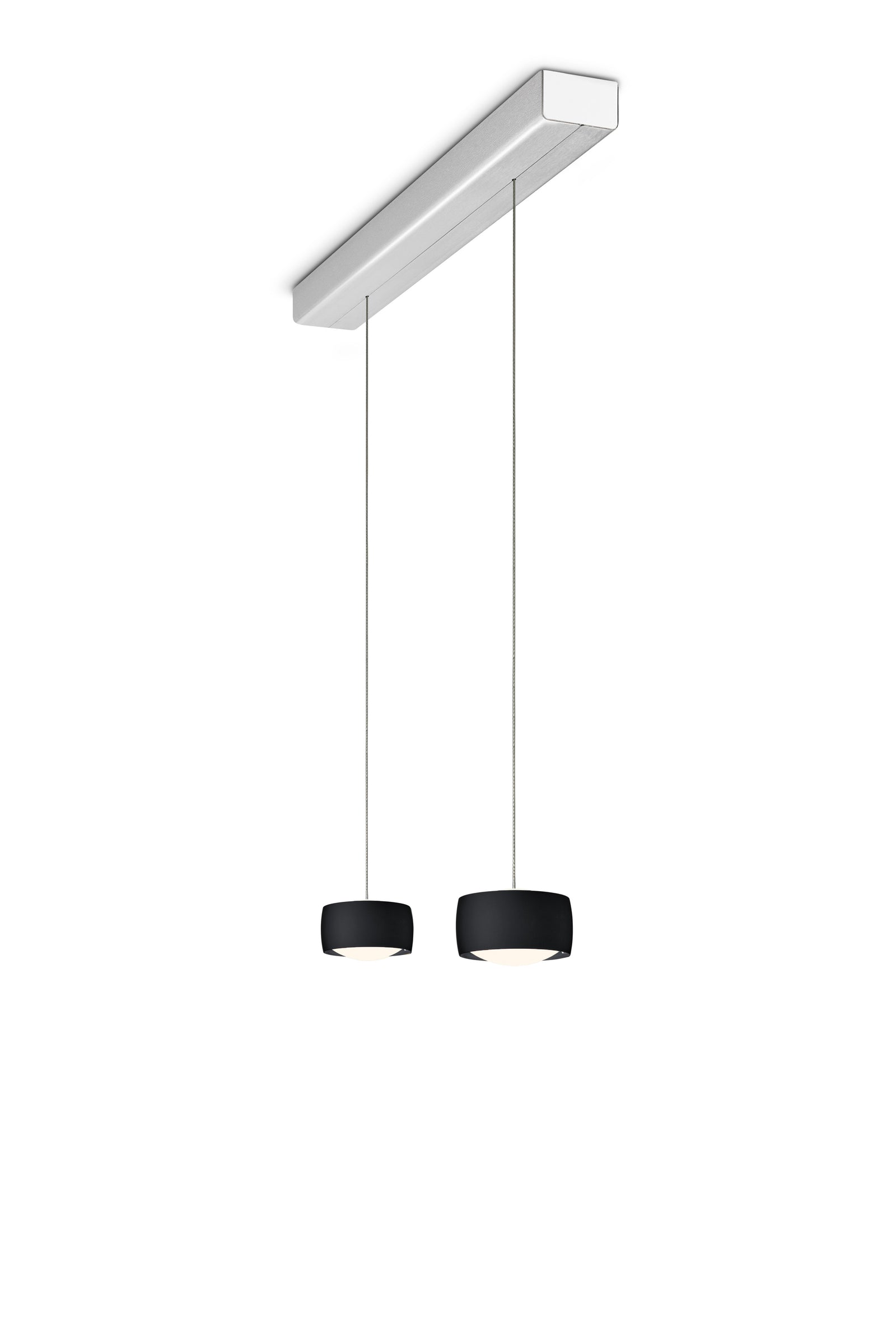 Oligo, Pendelleuchte Grace, 2-flammig Aluminium Schwarz, hochwertige Lichtlösung