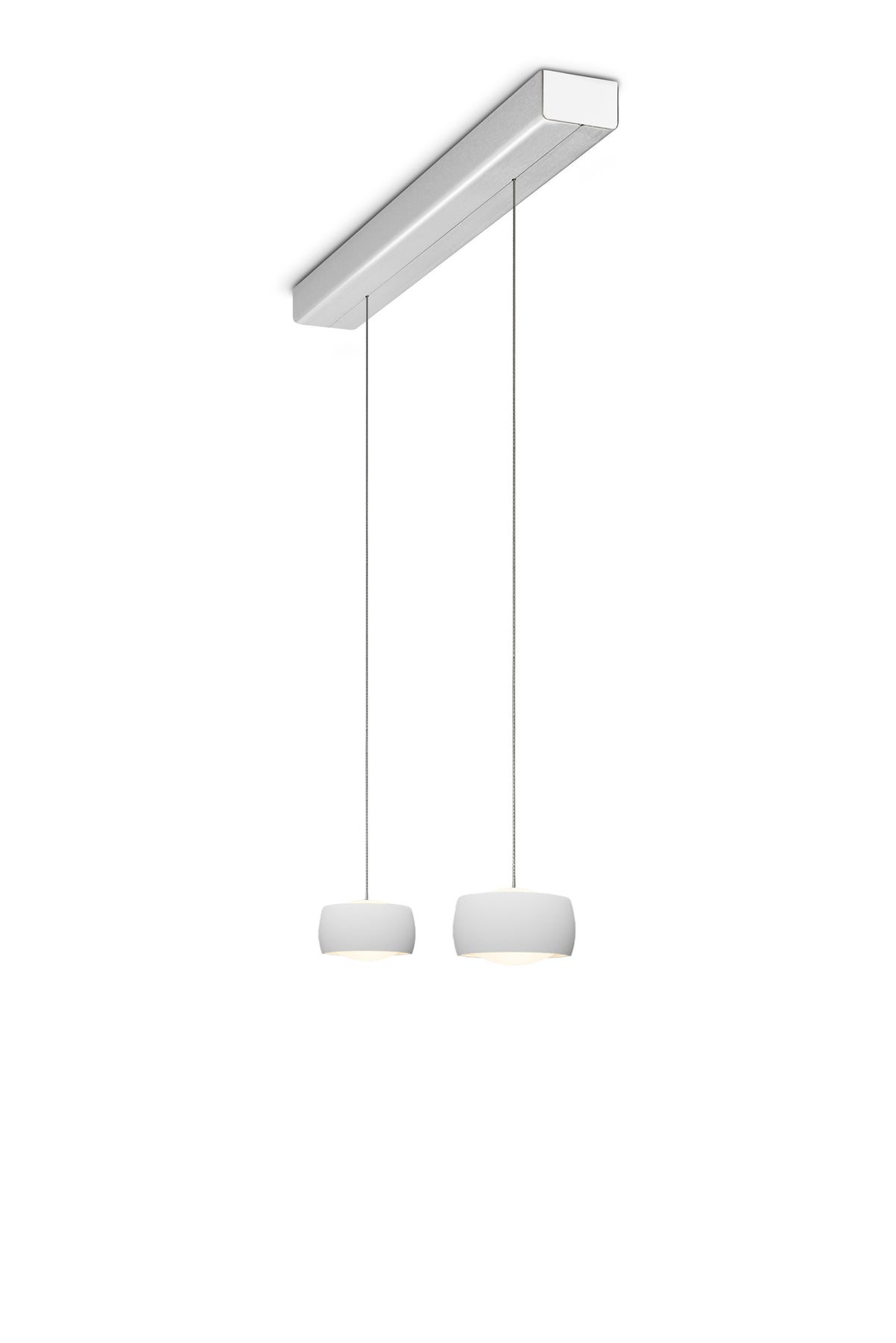 Oligo, Pendelleuchte Grace, 2-flammig Aluminium Weiss, stilvolle Lichtlösung