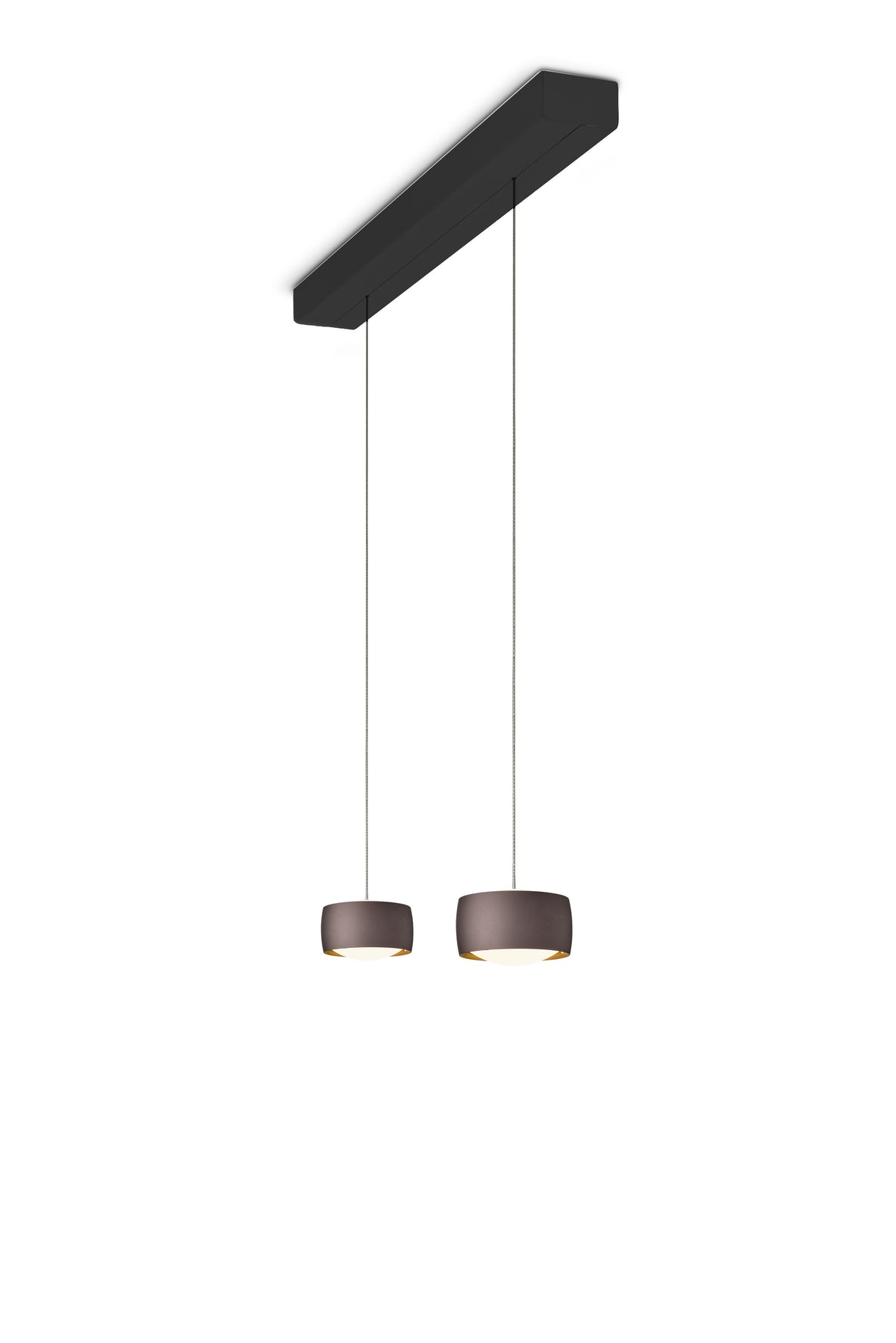Oligo, Pendelleuchte Grace, 2-flammig Schwarz Braun, hochwertige Pendelleuchte