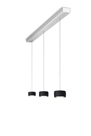 Oligo, Pendelleuchte Grace, 3-flammig Aluminium Schwarz, stilvolle Esstischbeleuchtung