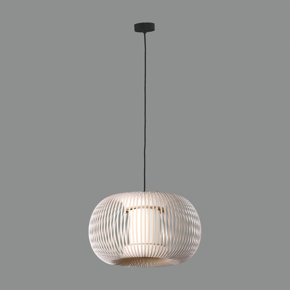 ACB Iluminacion, Pendelleuchte Mirta, 38cm Schwarz Stein, moderne Pendelleuchte