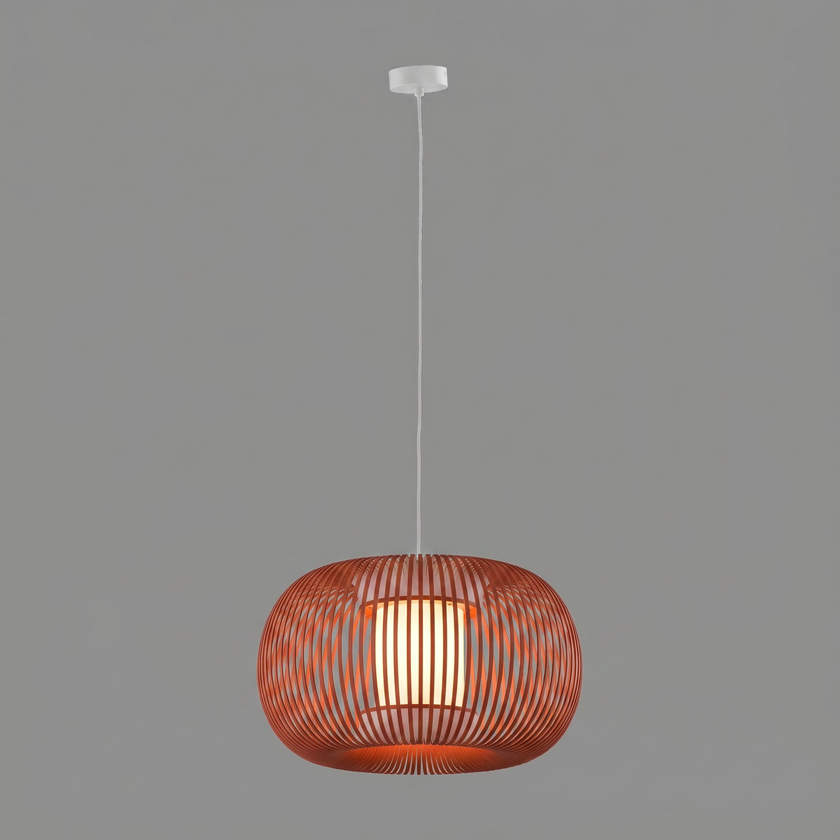 ACB Iluminacion, Pendelleuchte Mirta, 38cm Weiss Ziegelrot, stilvolle Pendelleuchte