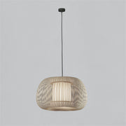 ACB Iluminacion, Pendelleuchte Mirta, 45cm Schwarz Stein, stilvolle Pendelleuchte