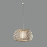 ACB Iluminacion, Pendelleuchte Mirta, 45cm Weiss Stein, hochwertige Pendelleuchte