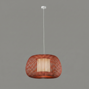 ACB Iluminacion, Pendelleuchte Mirta, 45cm Weiss Ziegelrot, hochwertige Raumbeleuchtung