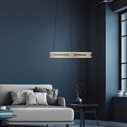 Moderne Pendelleuchte E-Loop im Wohnzimmer mit dimmbarer Beleuchtung