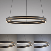 E-Loop Pendelleuchte mit LED-Ring, neutral grau, dimmbar